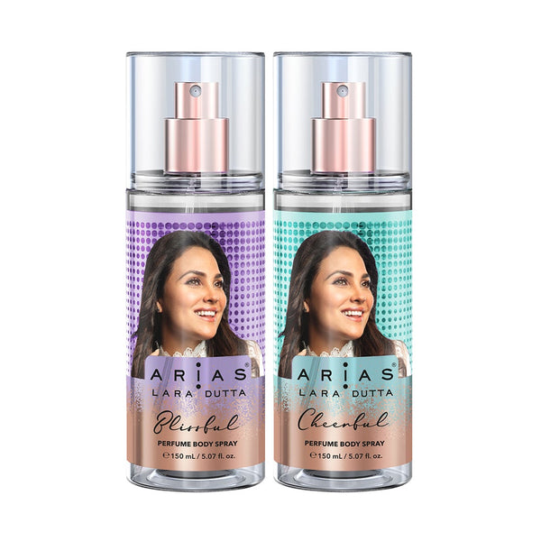 Arias Perfume Body Spray- Blissful & Cheerful (Pack of 2)