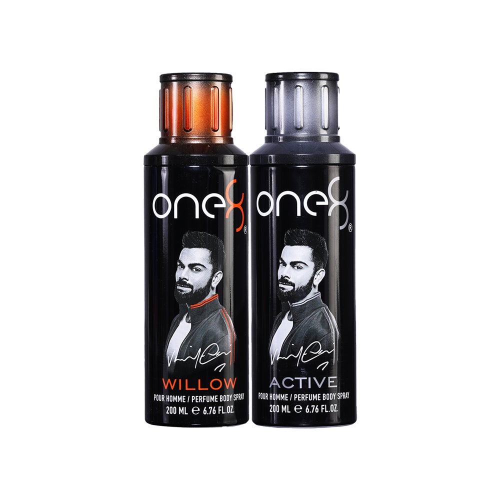 One8 by Virat Kohli Perfume Body Spray Willow + Active combo